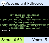 Mit Jeans und Hellebarde